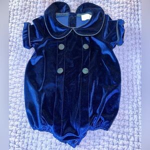 Henry Duvall blue velvet and blackwatch plaid boys bubble